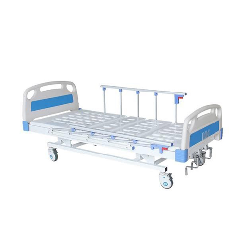  icu hospital bed 5 function mechanical with wheels and collapsible railings 