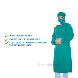 BANG SAFETY Waterproof Unisex OT Gown, Operation Gown, Surgeon Gown,  Scrubs, Breathable Cotton (Free Size) : Amazon.in: Industrial & Scientific
