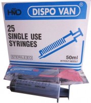 Dispovan Syringes- 50ml without needle, LM (Box of 25)