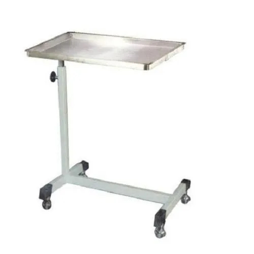 mayo trolley with ms frame and stainless steel tray